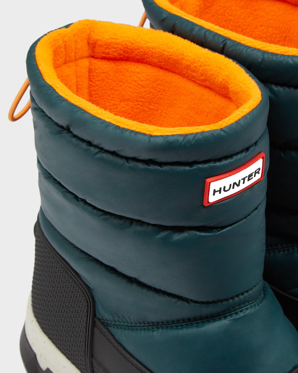 Hunter Original Insulated Short Snow Boots - On Sale Mens Green/Grey - IUMVXW825